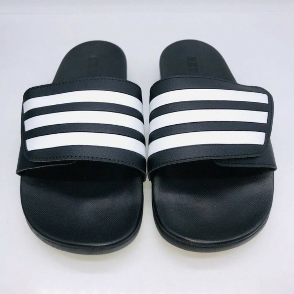ADIDAS UNISEX Adilette Comfort Adjustable Slide Sandal--Black - Picture 1 of 8